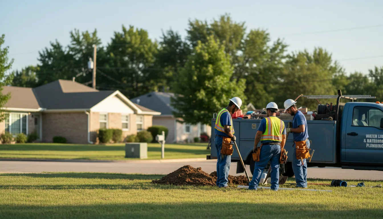 Residential water line and bathroom plumbing service in Sulphur, IN